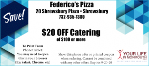 Shrewsbury Pizza coupon at Federicos Pizza