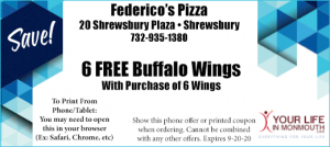 Shrewsbury Pizza coupon at Federicos Pizza